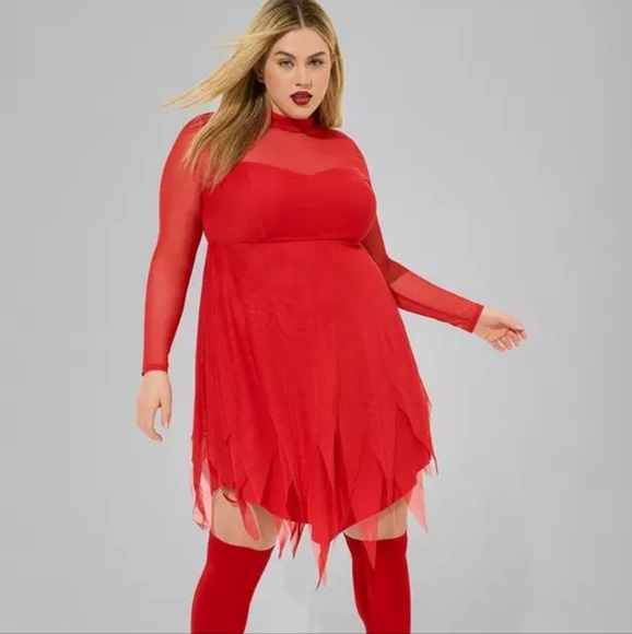 Hanky hem Red Dress Size 1 Torrid NWT - Picture 3 of 3